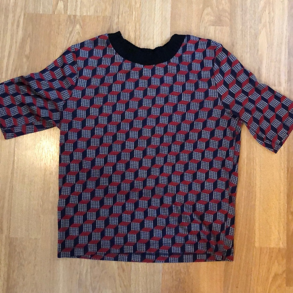 Geometric knitted top from top shop